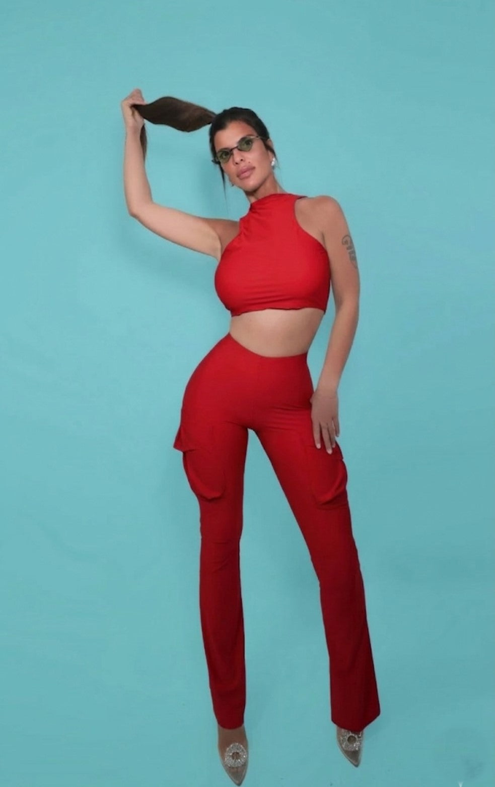 CROP TOP e LEGGING " ESMERALDA "