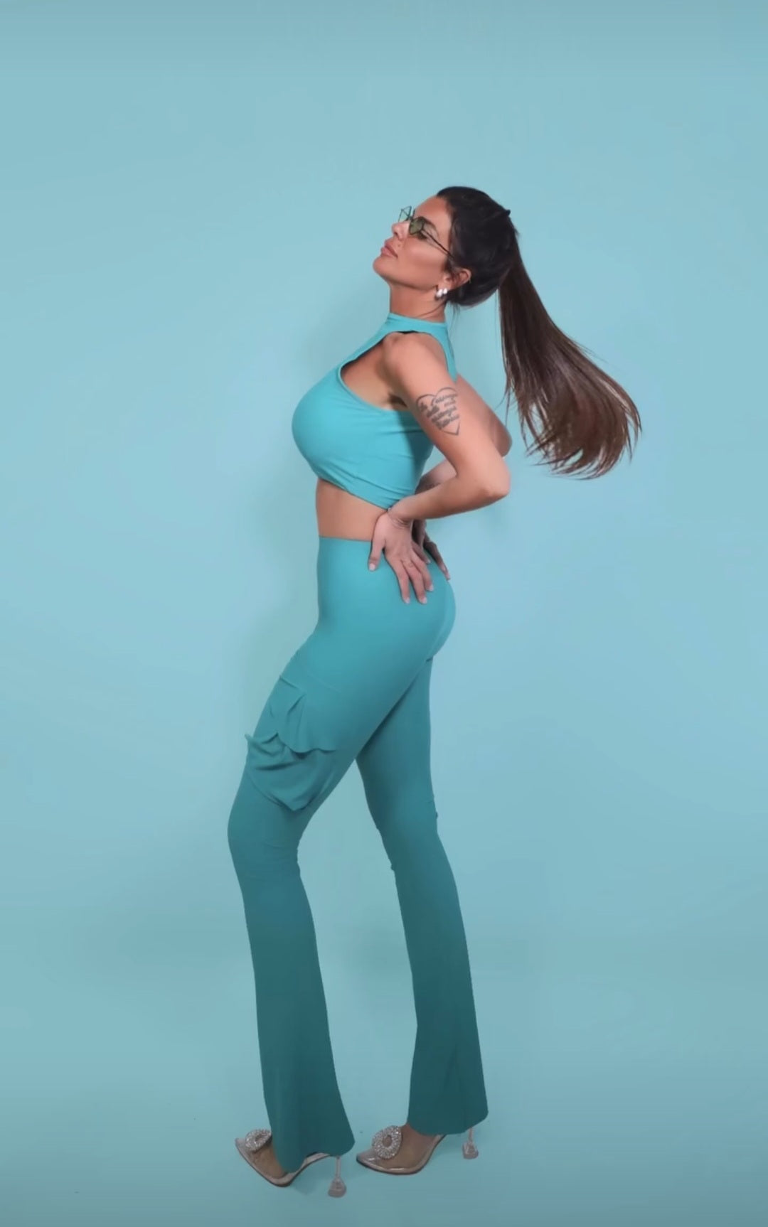 CROP TOP e LEGGING " ESMERALDA "