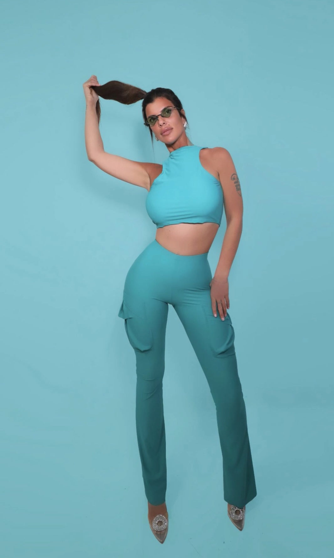 CROP TOP e LEGGING " ESMERALDA "